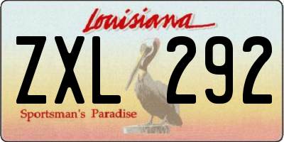 LA license plate ZXL292