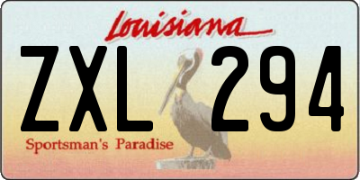 LA license plate ZXL294