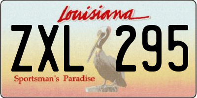LA license plate ZXL295