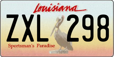 LA license plate ZXL298