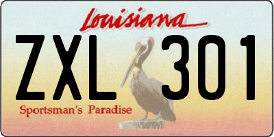 LA license plate ZXL301