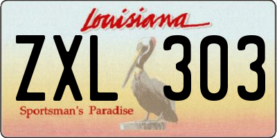 LA license plate ZXL303