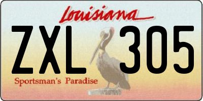 LA license plate ZXL305