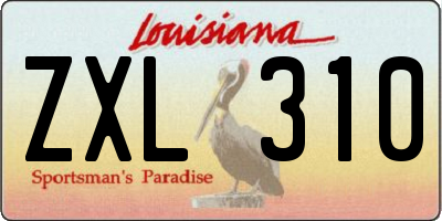 LA license plate ZXL310