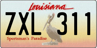 LA license plate ZXL311