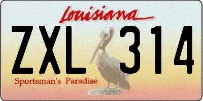 LA license plate ZXL314
