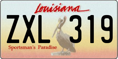 LA license plate ZXL319