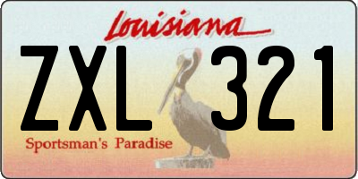 LA license plate ZXL321