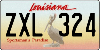 LA license plate ZXL324