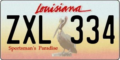 LA license plate ZXL334