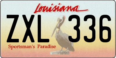 LA license plate ZXL336