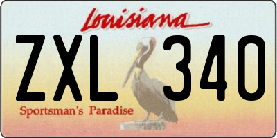 LA license plate ZXL340