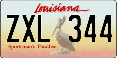 LA license plate ZXL344