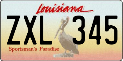 LA license plate ZXL345