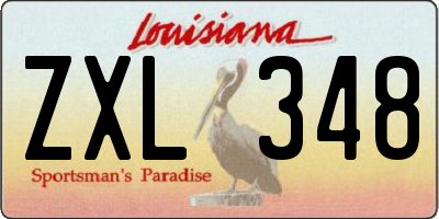 LA license plate ZXL348