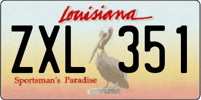 LA license plate ZXL351