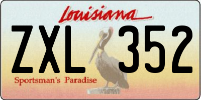 LA license plate ZXL352