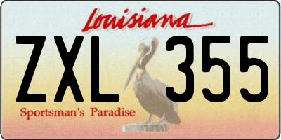 LA license plate ZXL355