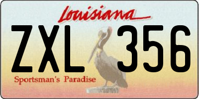 LA license plate ZXL356