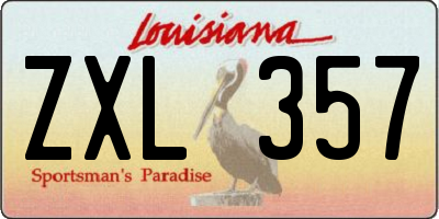 LA license plate ZXL357