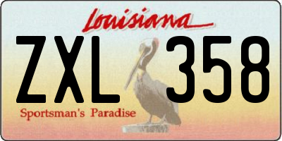 LA license plate ZXL358