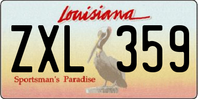 LA license plate ZXL359