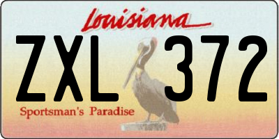 LA license plate ZXL372