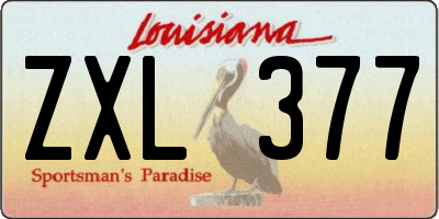 LA license plate ZXL377