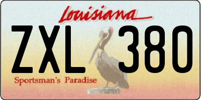 LA license plate ZXL380