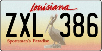 LA license plate ZXL386