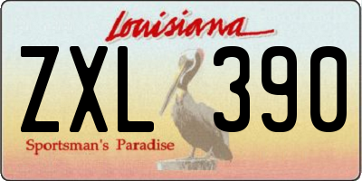 LA license plate ZXL390