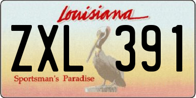 LA license plate ZXL391