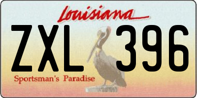 LA license plate ZXL396