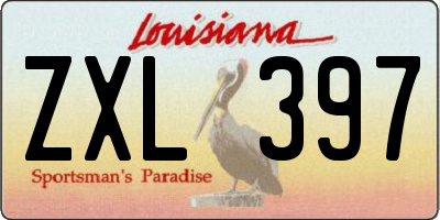 LA license plate ZXL397