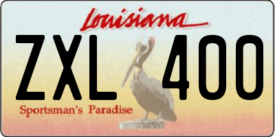 LA license plate ZXL400