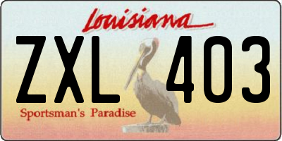 LA license plate ZXL403