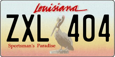 LA license plate ZXL404