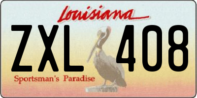 LA license plate ZXL408