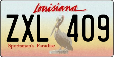 LA license plate ZXL409