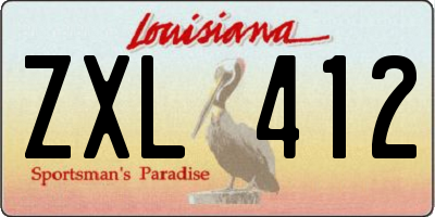 LA license plate ZXL412