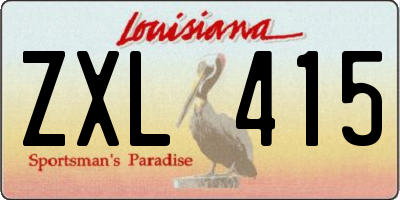 LA license plate ZXL415