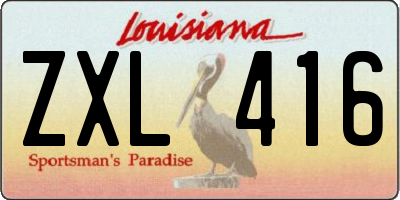 LA license plate ZXL416