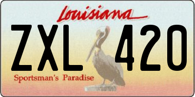 LA license plate ZXL420