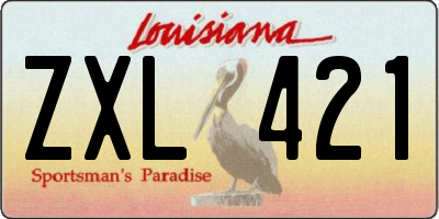 LA license plate ZXL421