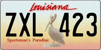 LA license plate ZXL423