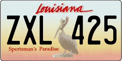 LA license plate ZXL425