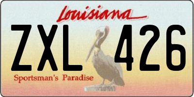 LA license plate ZXL426