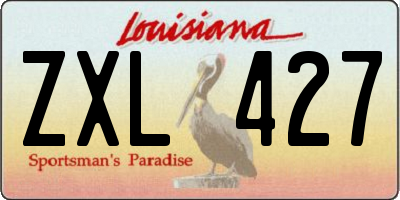 LA license plate ZXL427