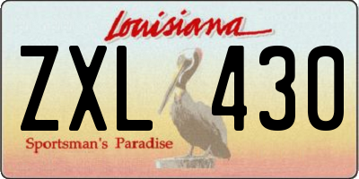 LA license plate ZXL430