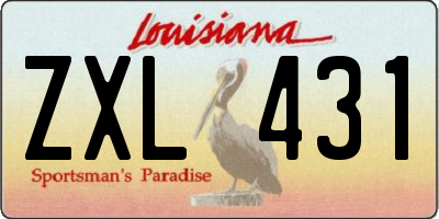 LA license plate ZXL431